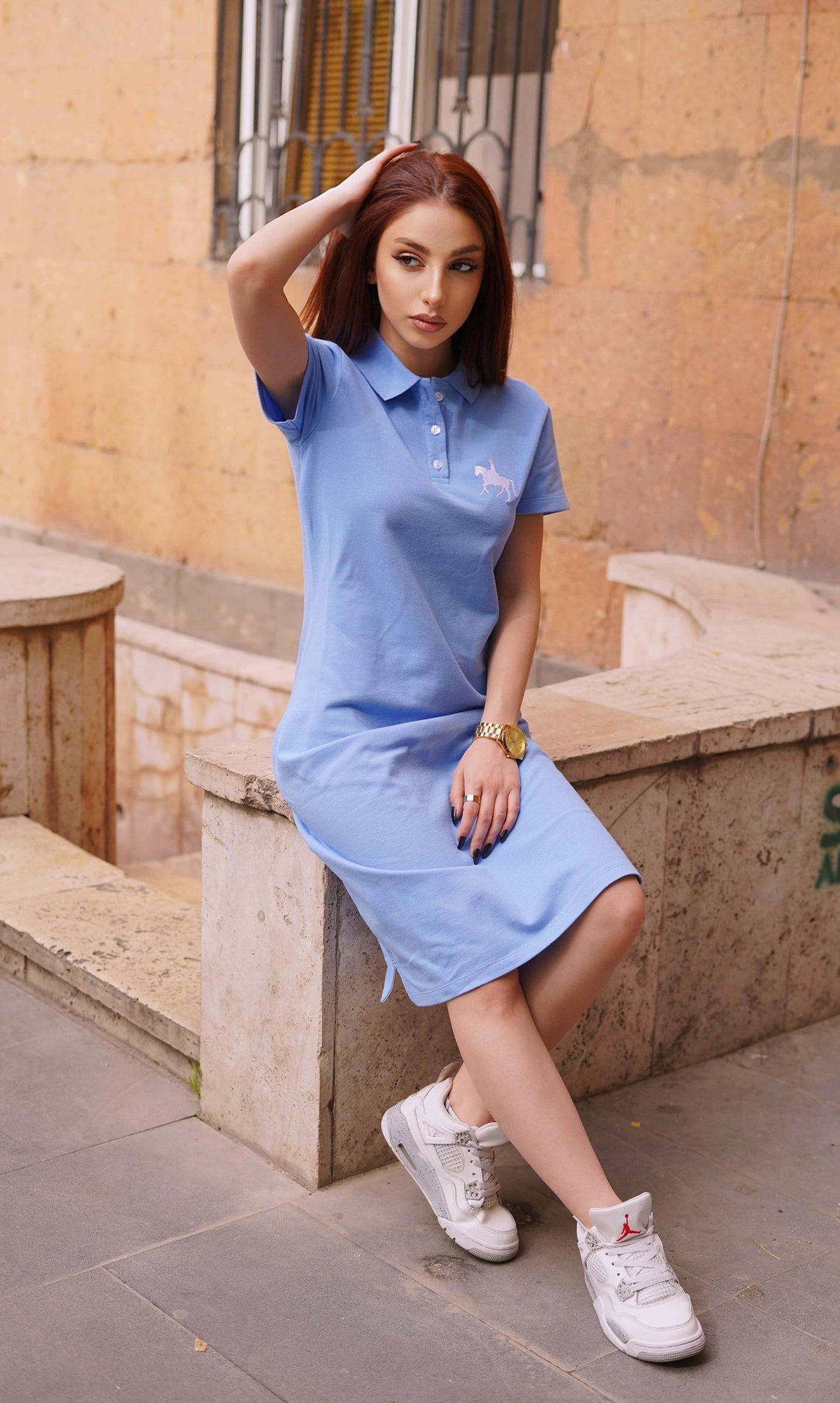 Light blue polo dress