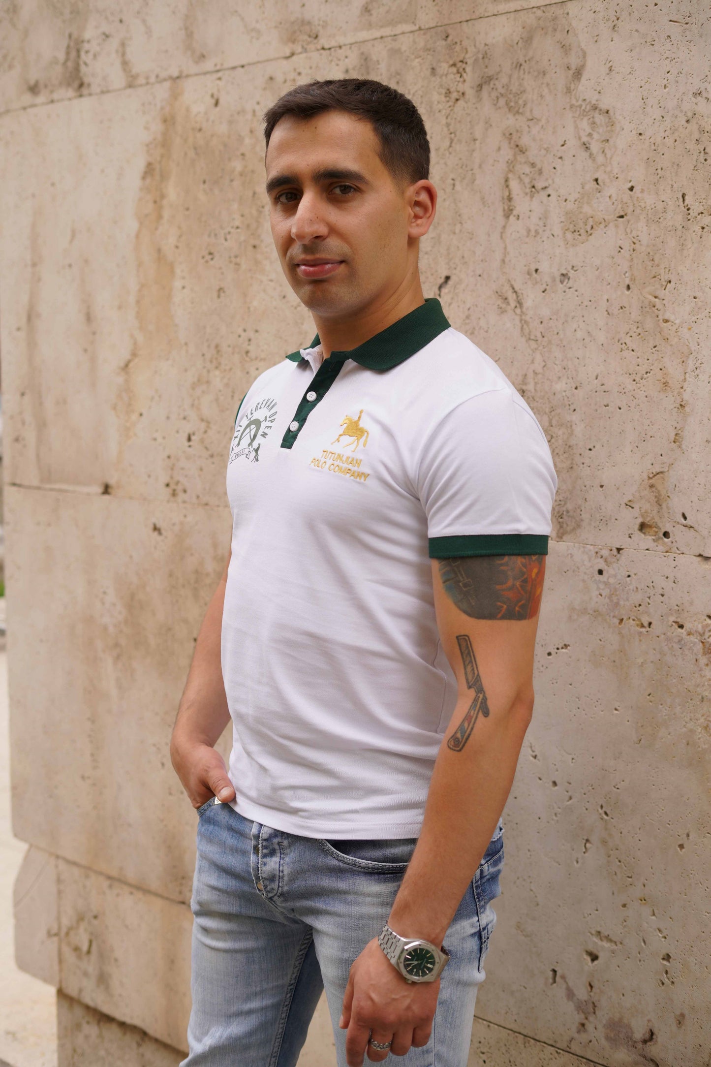 Mens Yerevan Open green polo