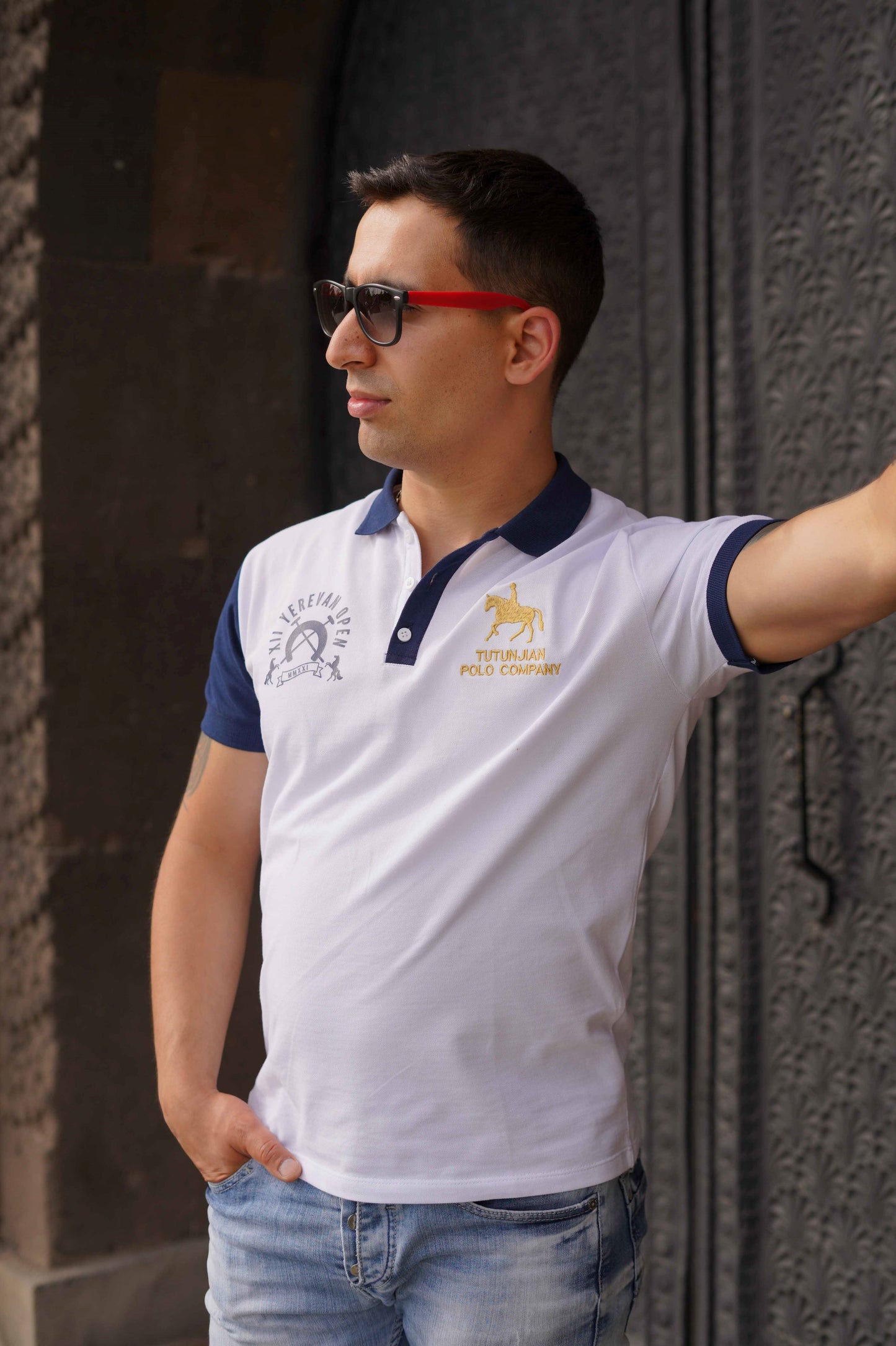 Mens Yerevan Open blue polo