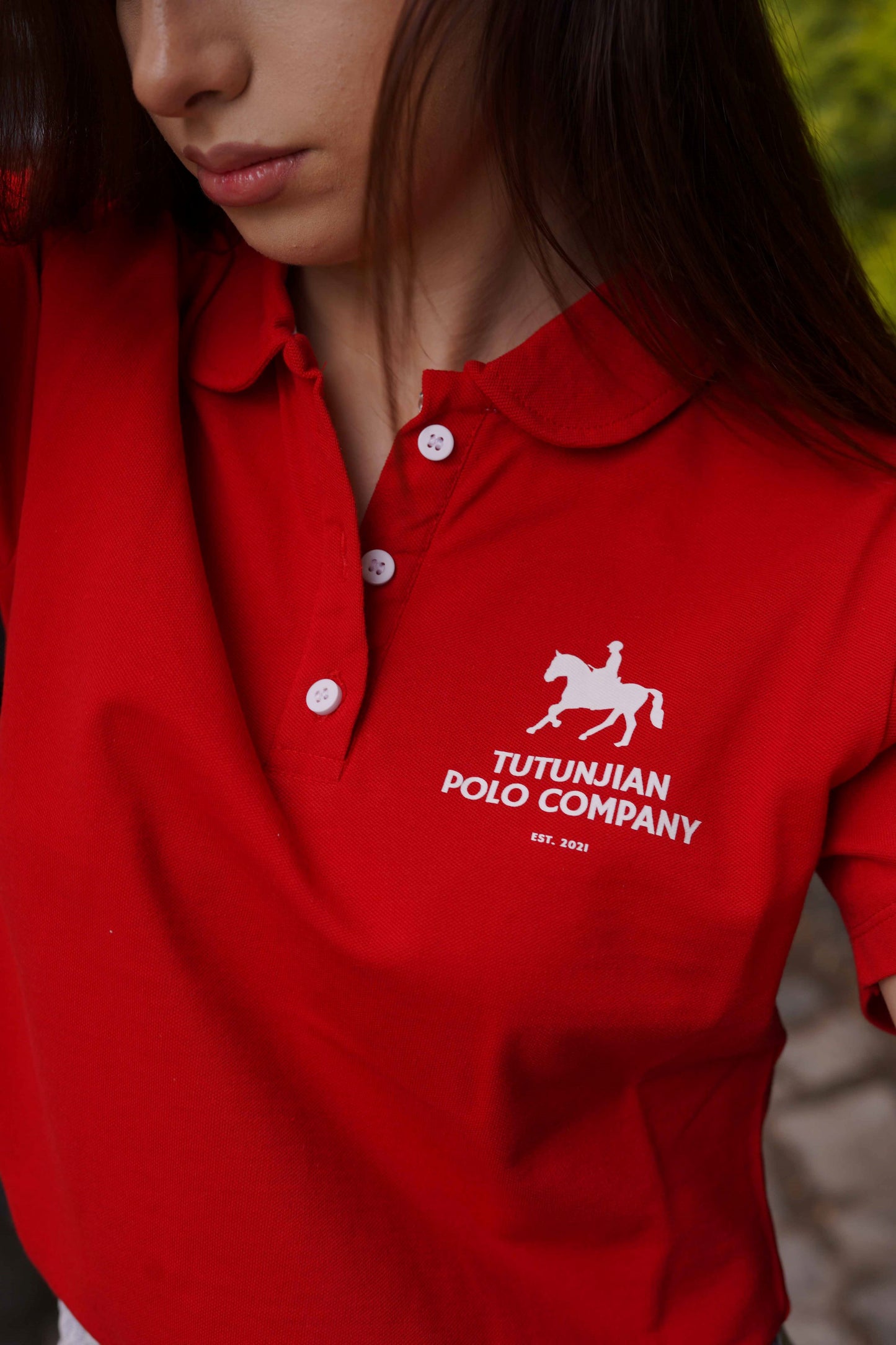 Womens classic red polo